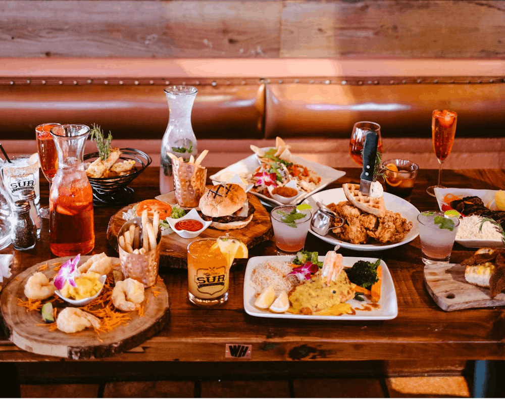 a bunch of food on a table