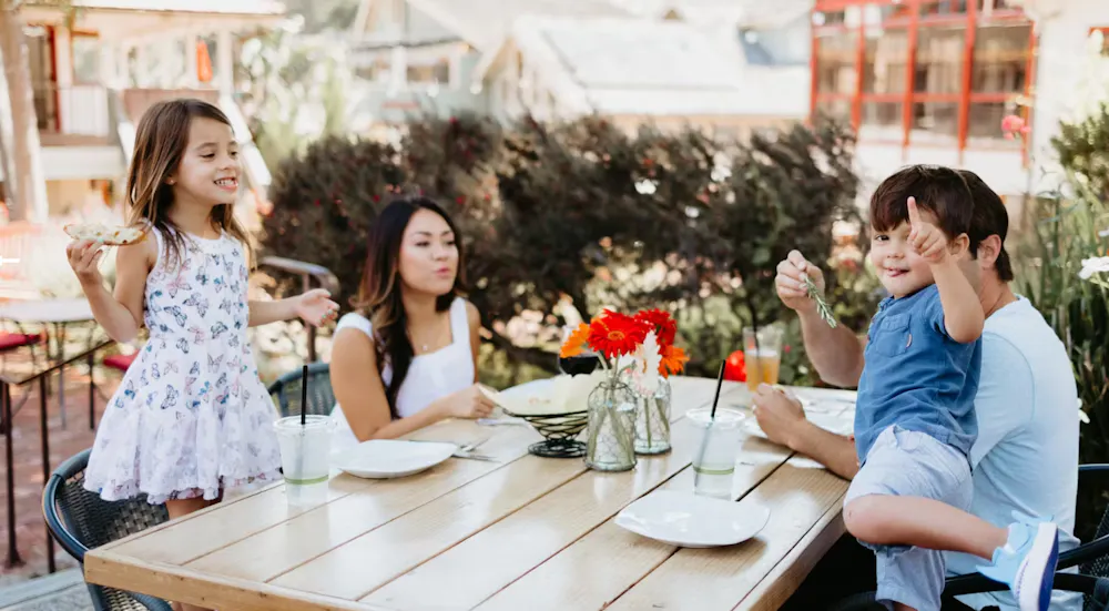 Diners at a local restaurant enjoying their time
