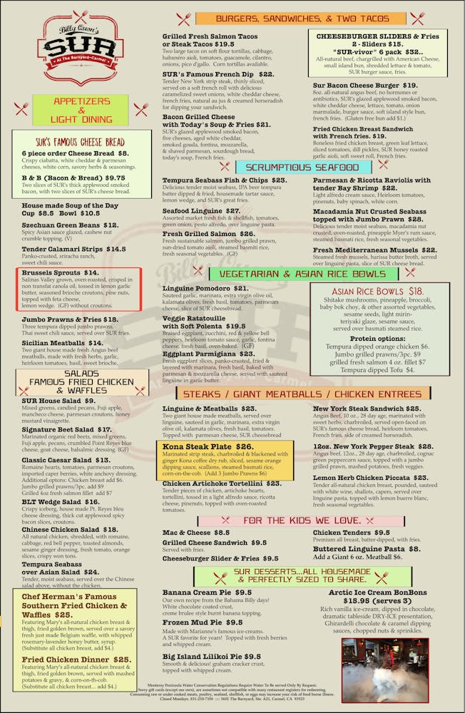 Menus Sur Carmel in Carmel by the Sea, CA