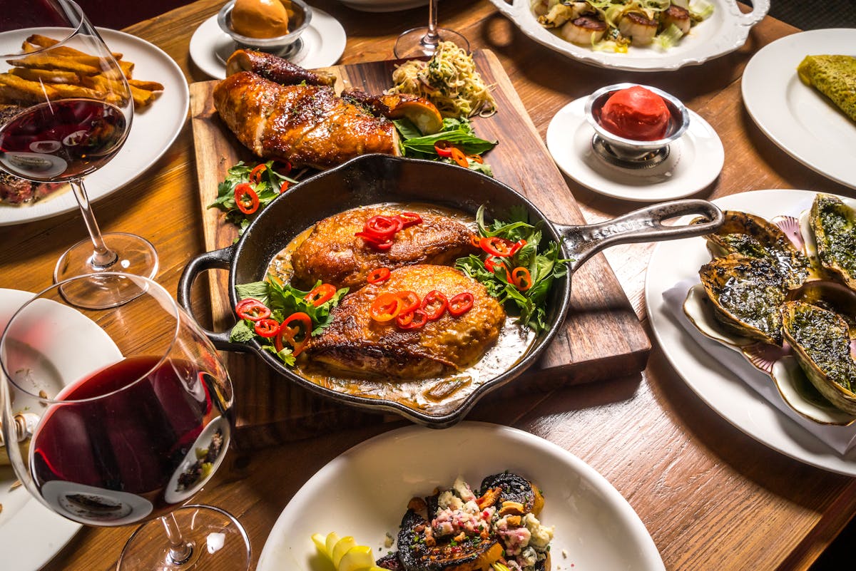 a plate of food on a table