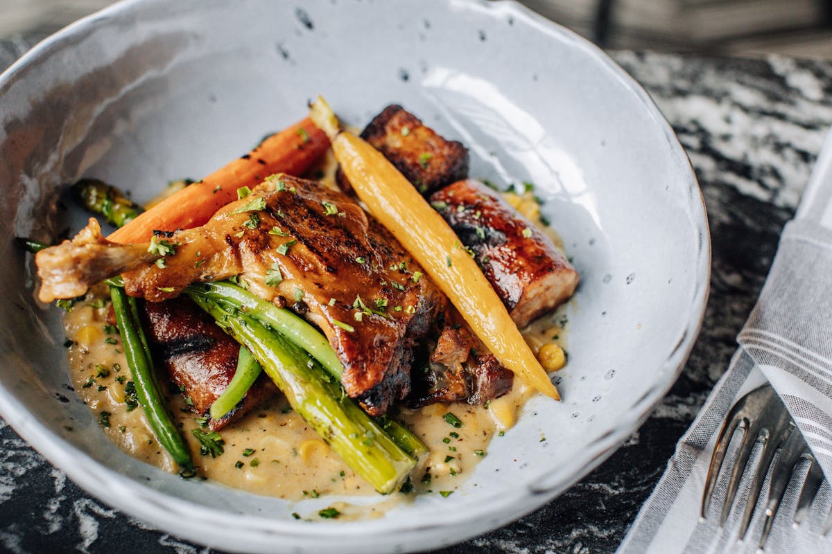 a bowl of food on a plate