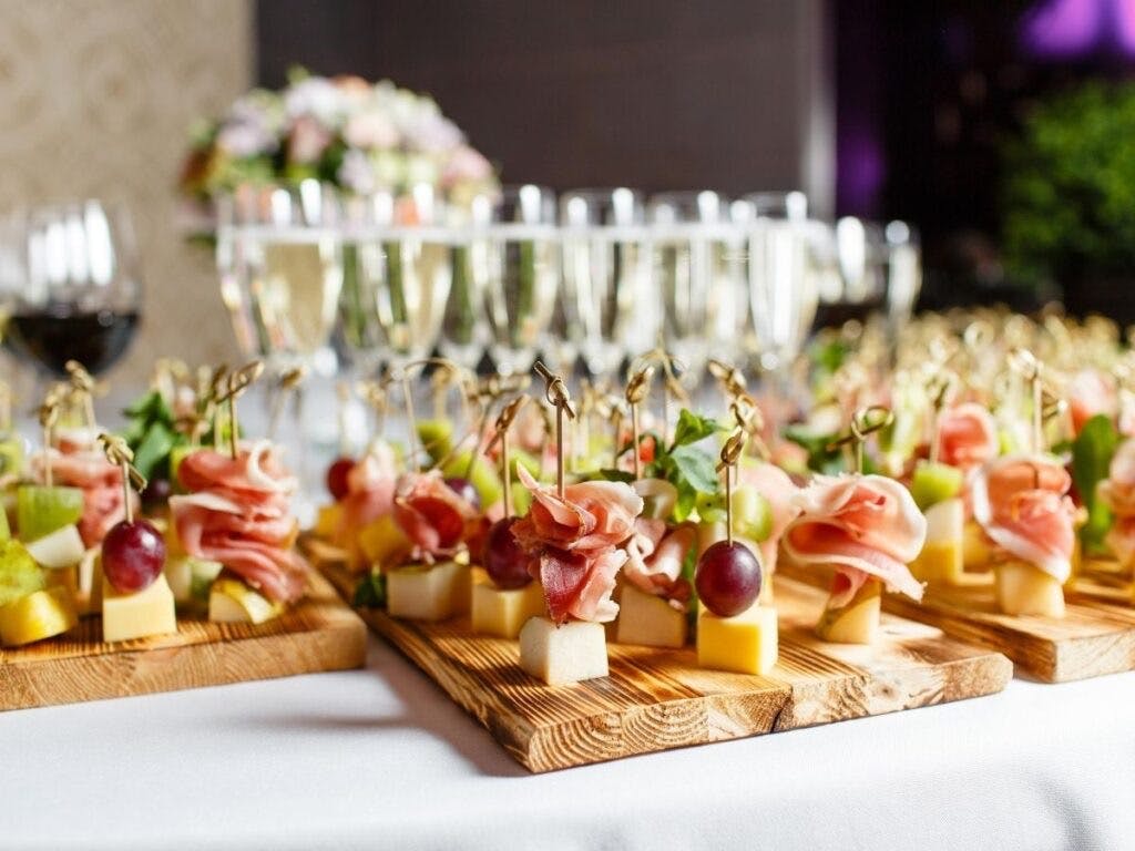 a table topped with lots of food