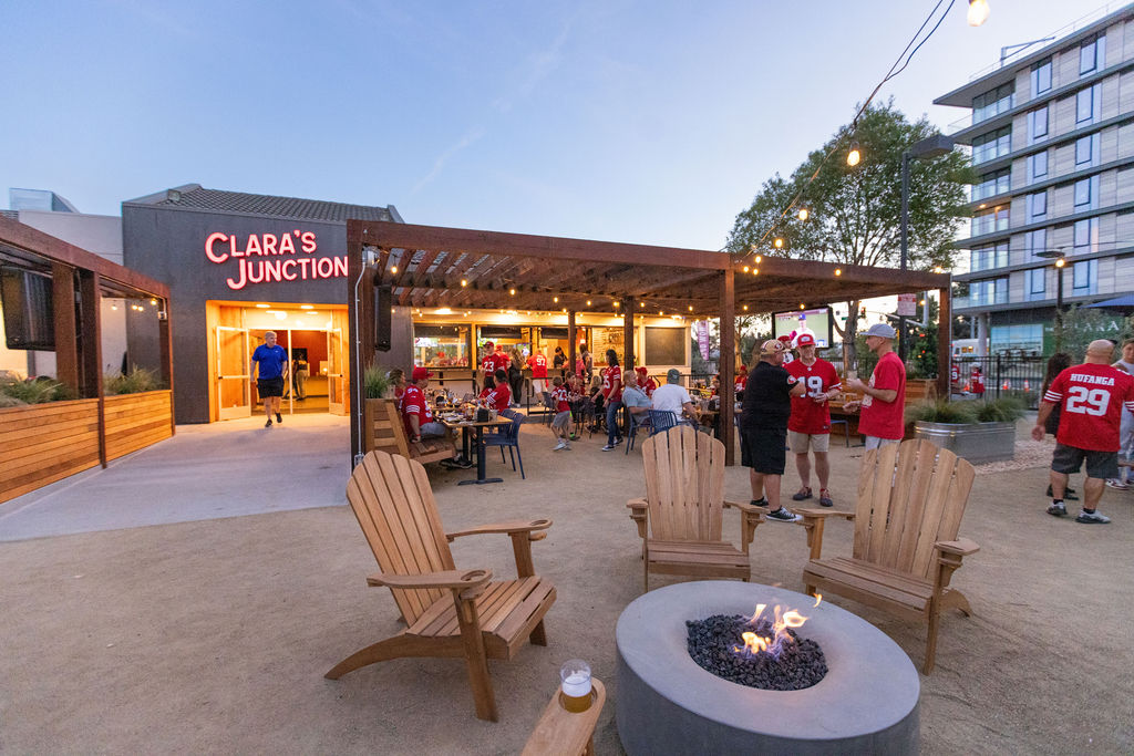 Outdoor event space at Clara's Junction