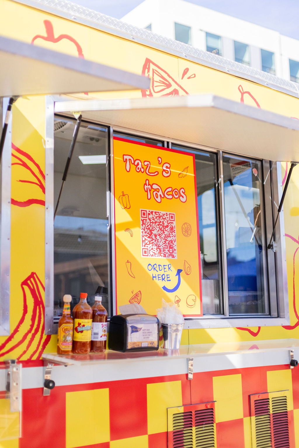 a close up of a store