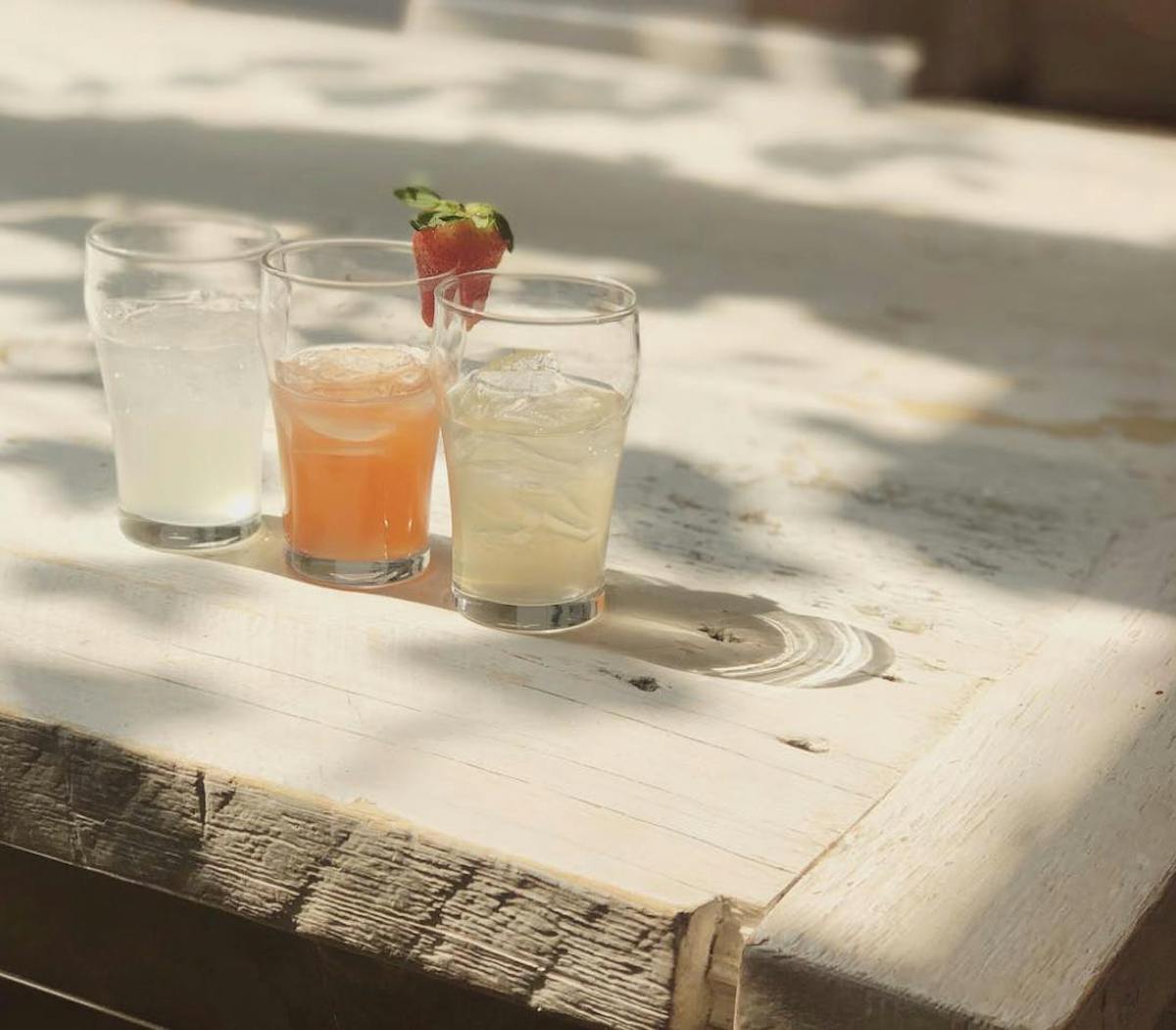a glass of water on a table