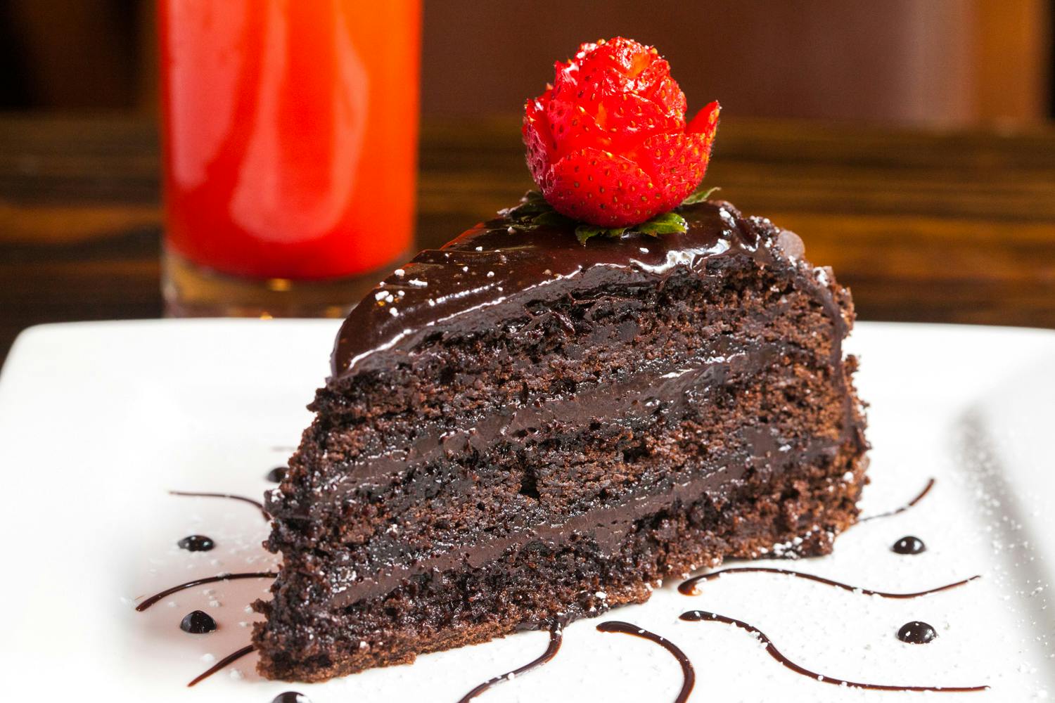 a piece of chocolate cake