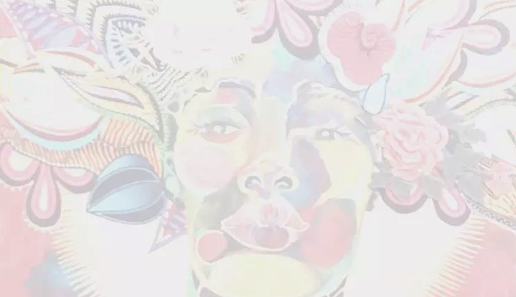 a faded art piece of a woman