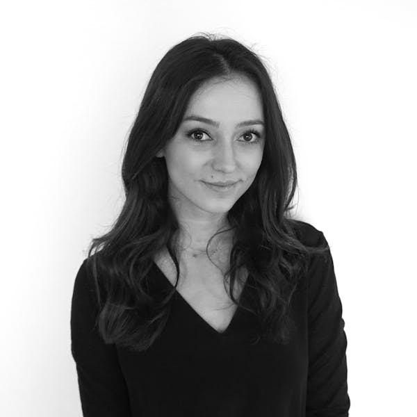 a woman in a black shirt