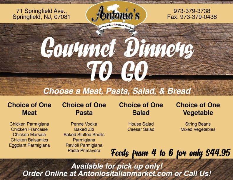 Menus Antonio S Italian Market