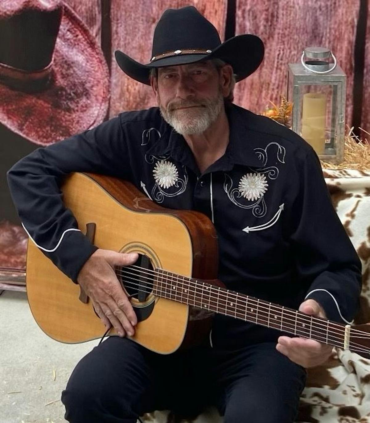 a man holding a guitar