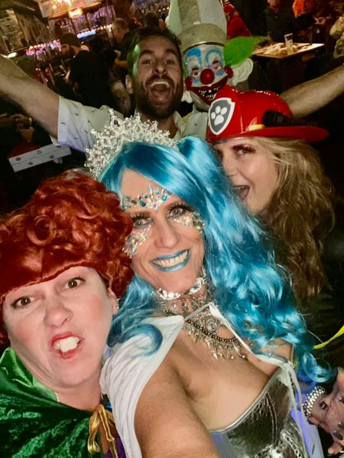 a group of people wearing costumes