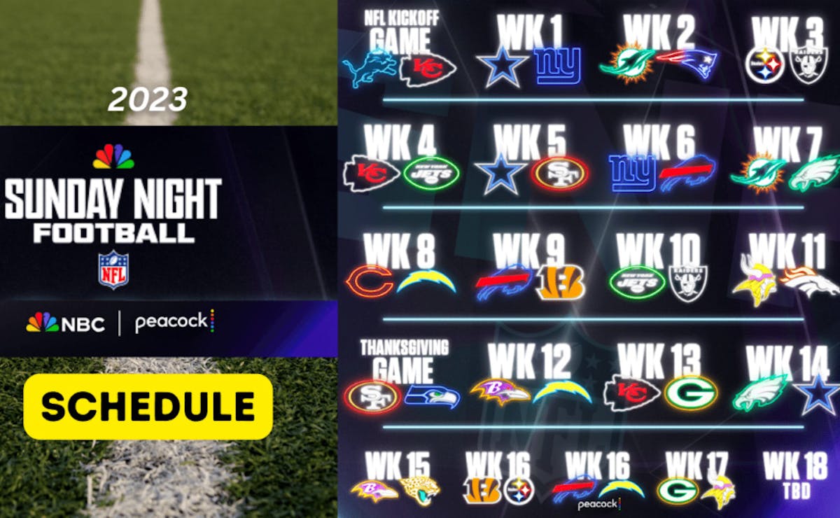 2023 NFL Sunday Night Football Schedule