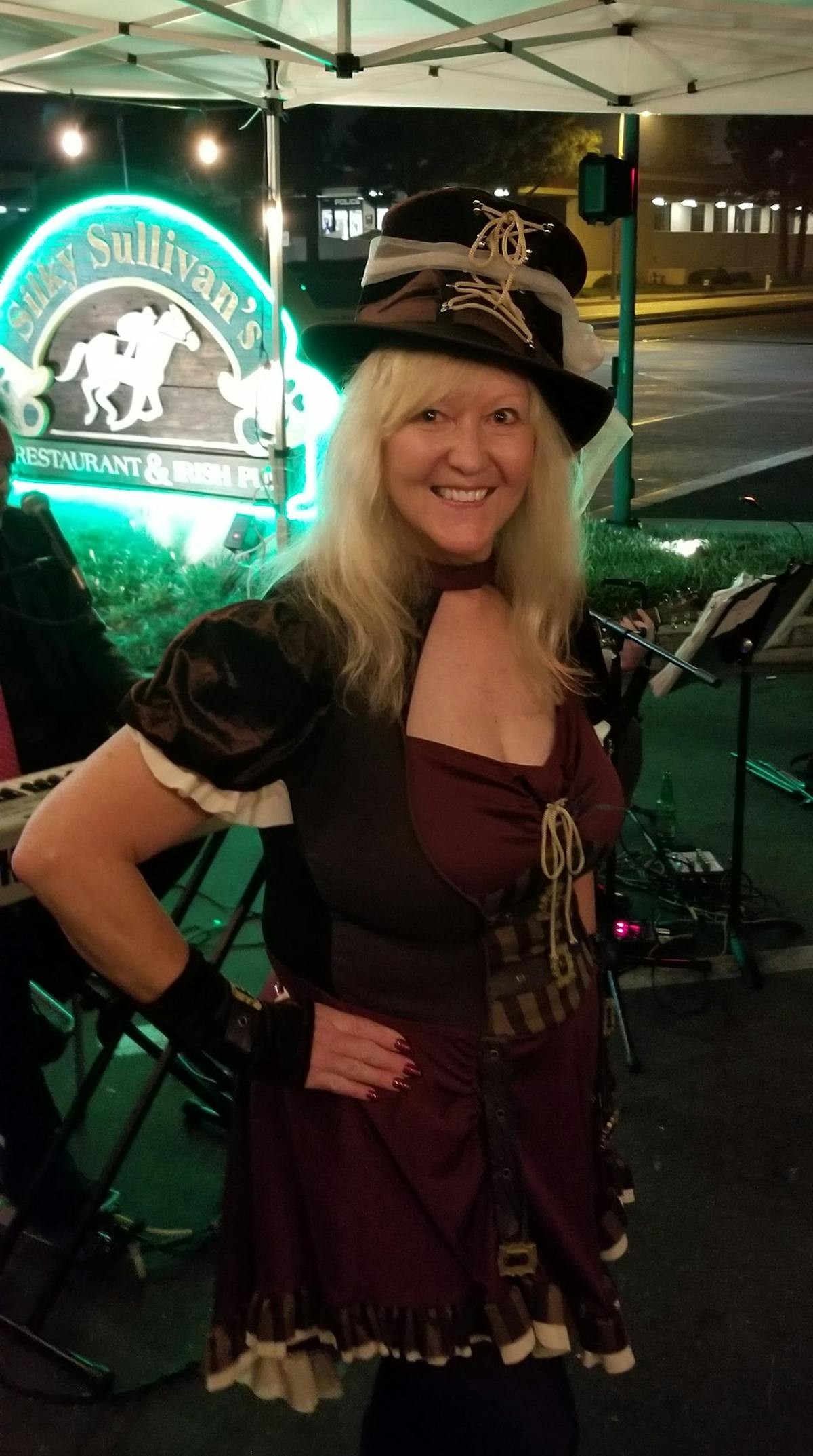 a woman wearing a hat