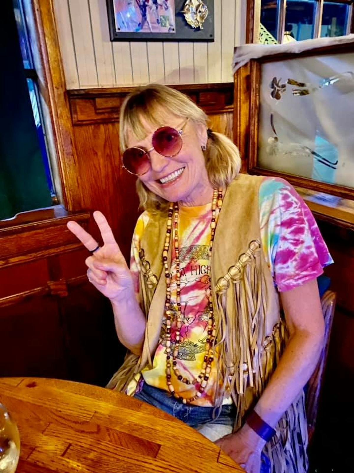 a person sitting at a table