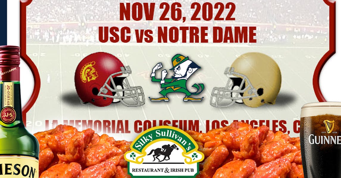 Notre Dame Game Watch plus Tailgate Party Before! Notre Dame vs USC