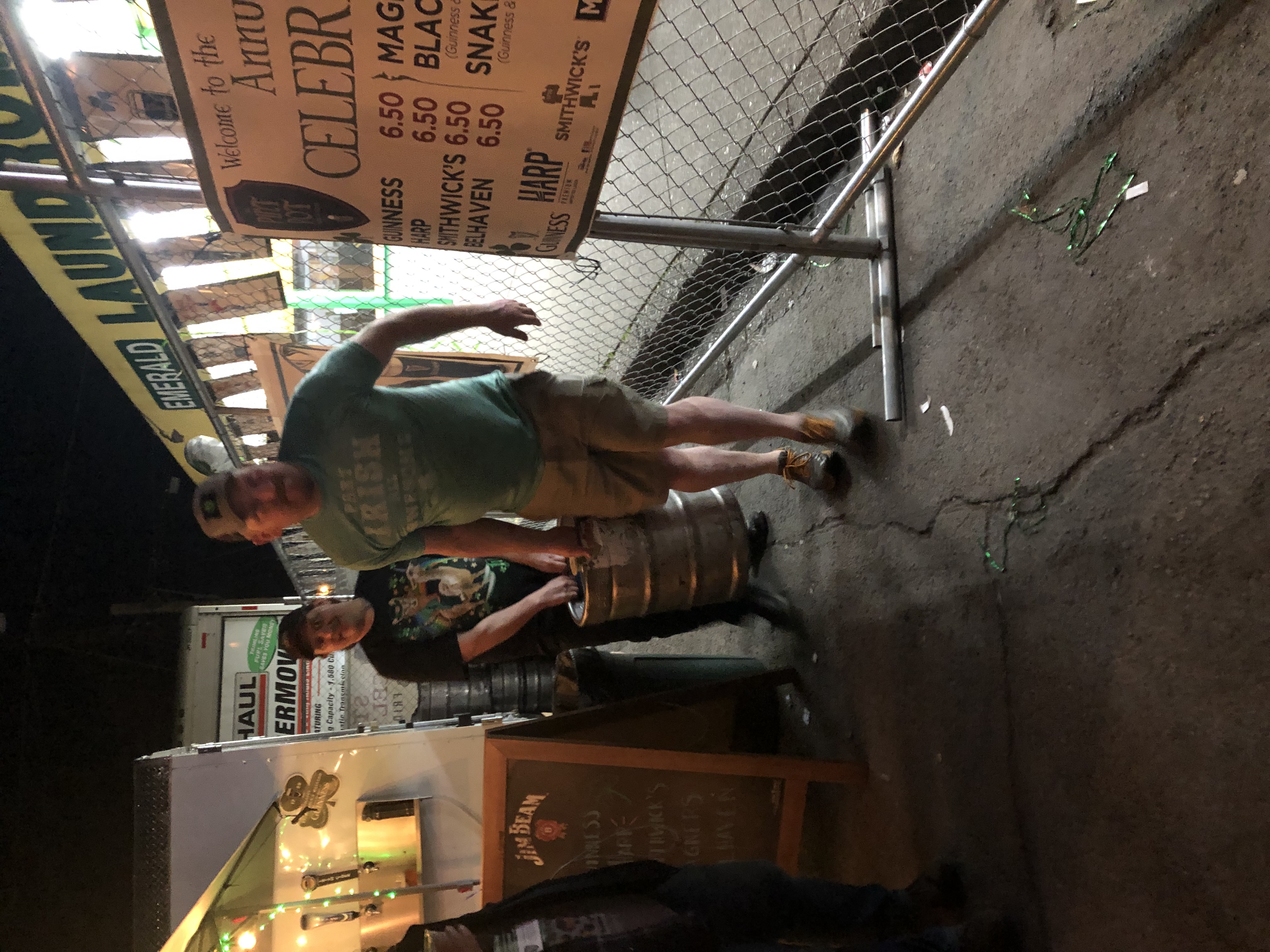 a man holding a sign