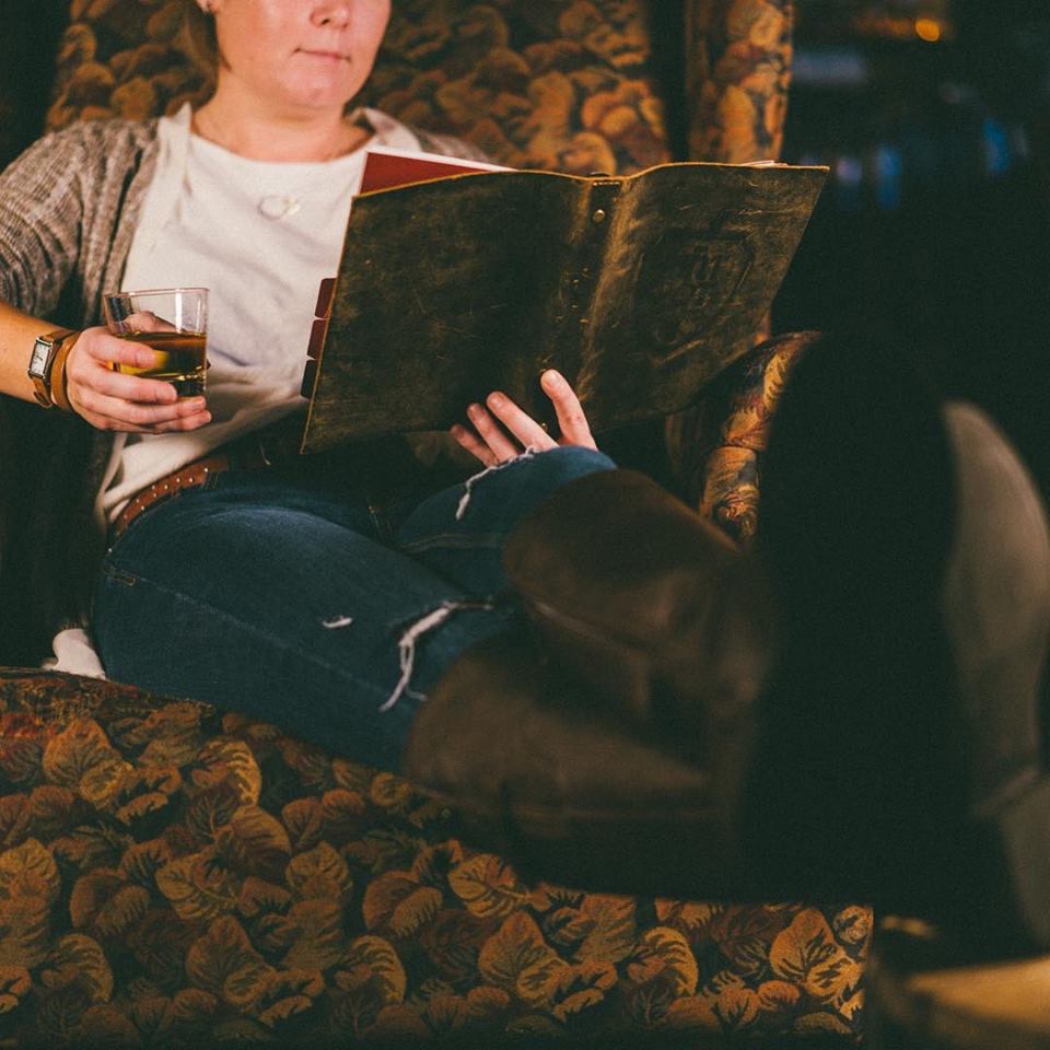 a person sitting on a couch