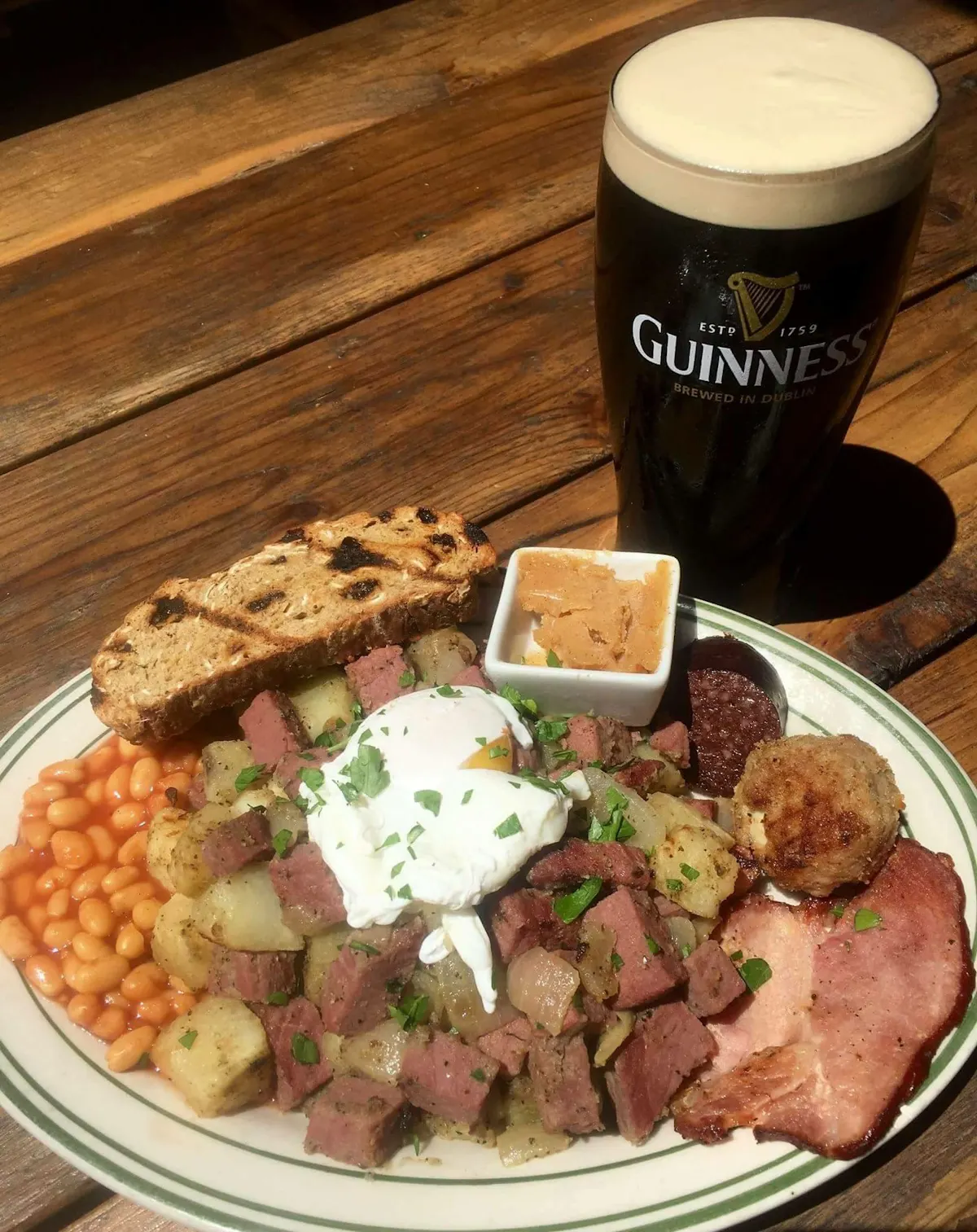 a plate of food and a cup of coffee