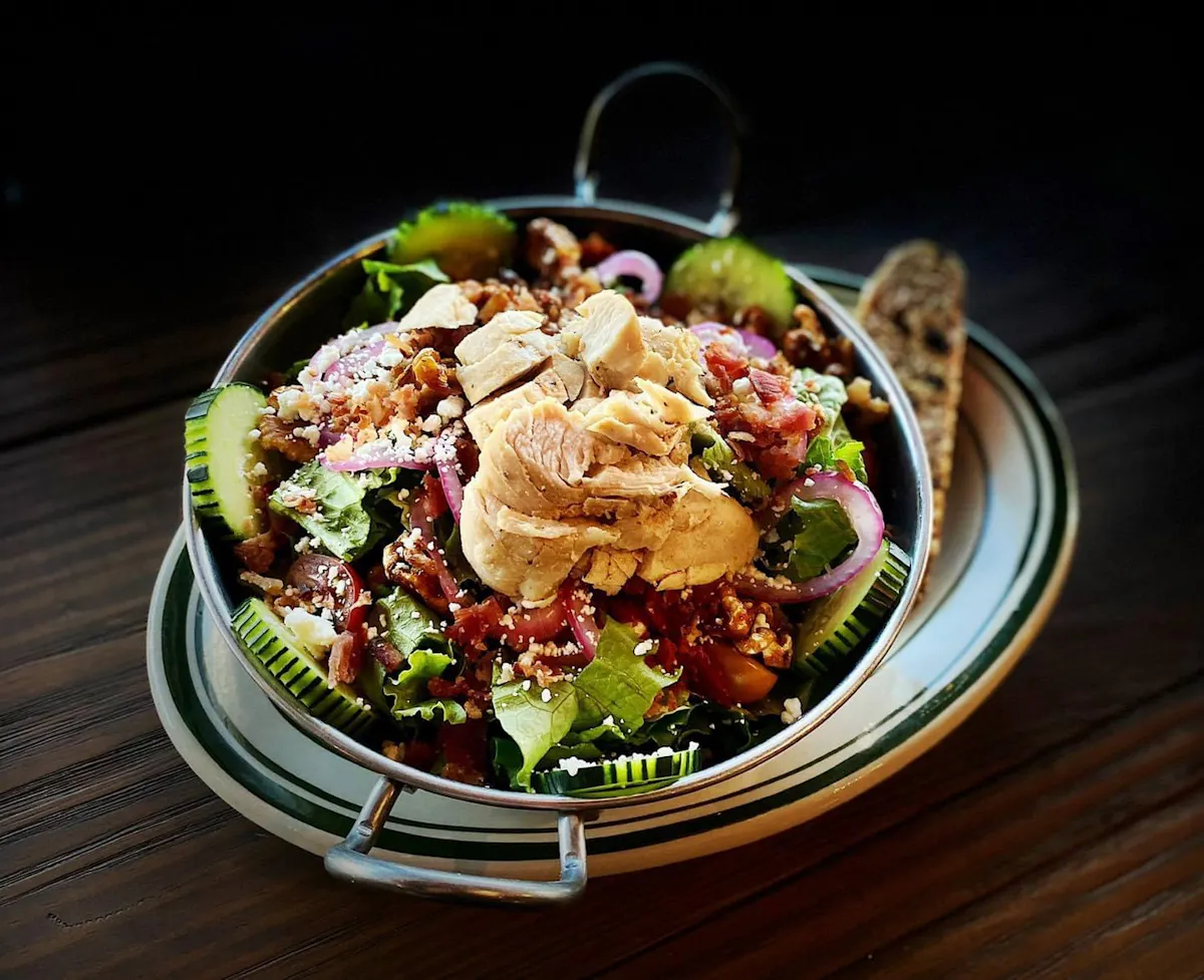 a bowl of food on a table