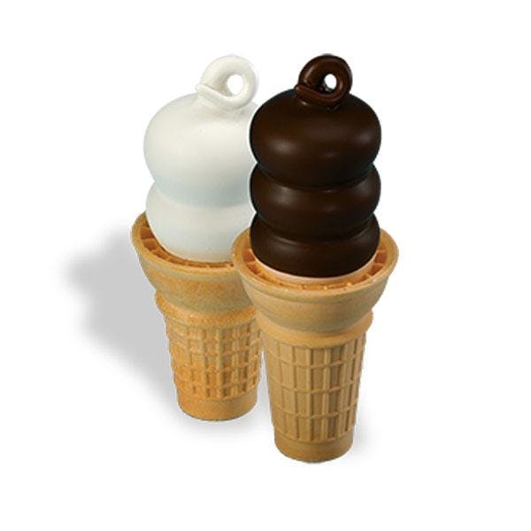 two ice cream cones