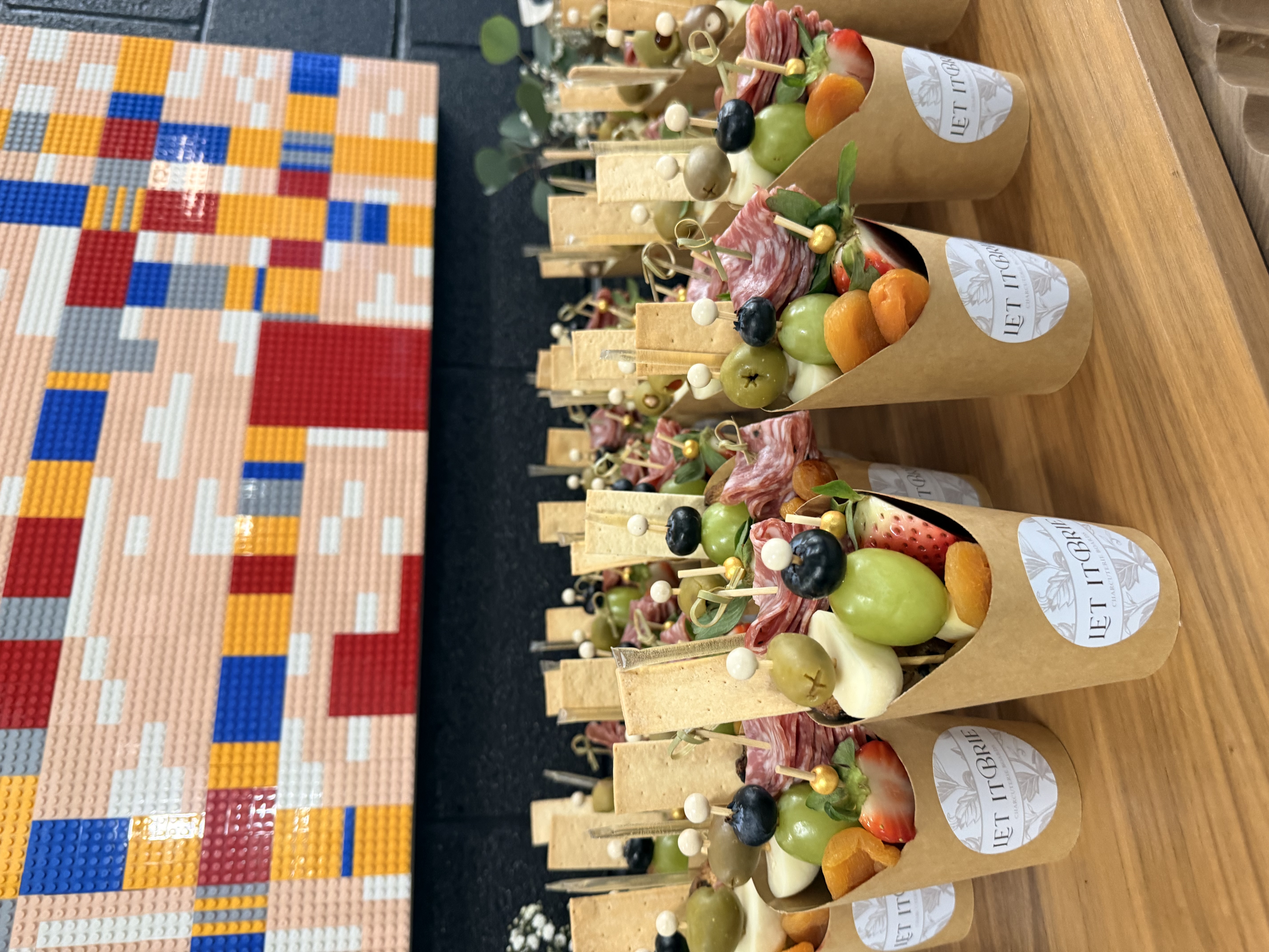 a group of food in a paper cup