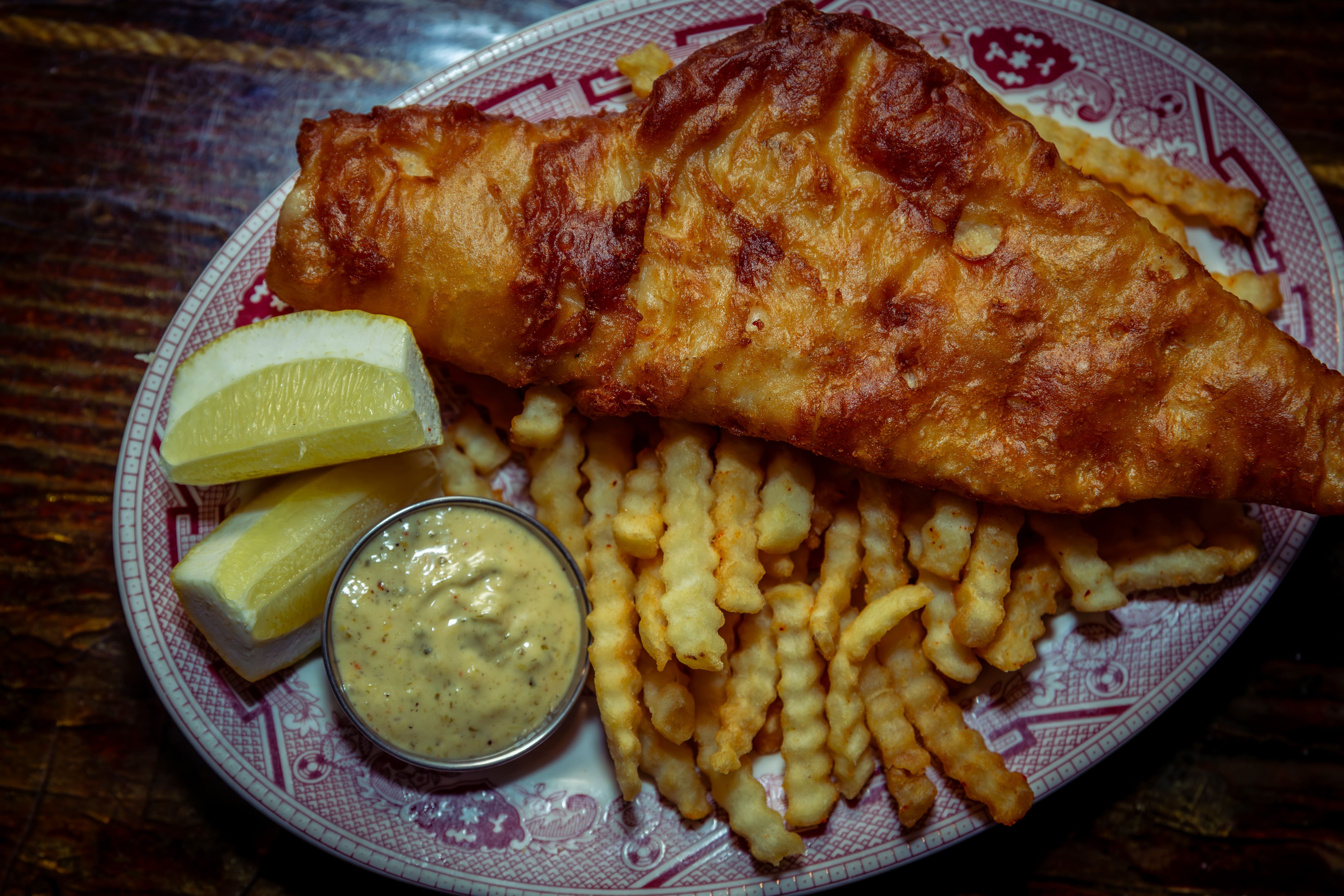 Fish and crinkle-cut fries photographed for Starboard Tack