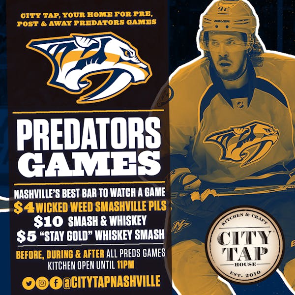 Pre, Post, & Away Preds Game City Tap House New American Restaurant