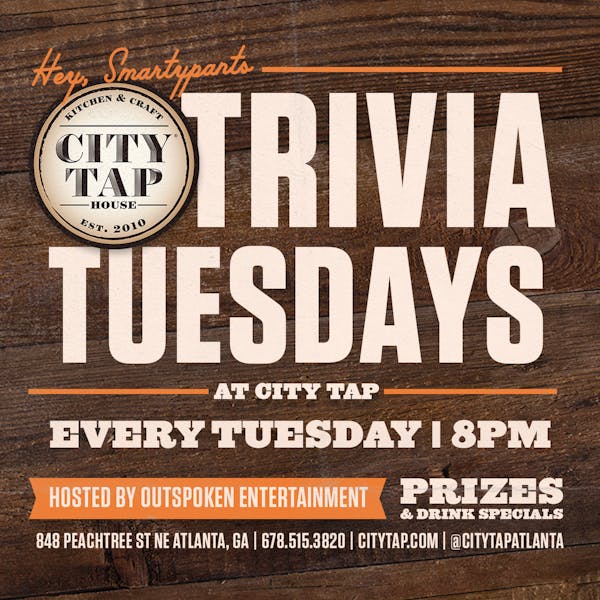 Trivia Tuesday City Tap House New American Restaurant in the US