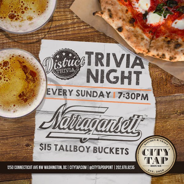 Trivia Night Every Sunday In Dupont City Tap House