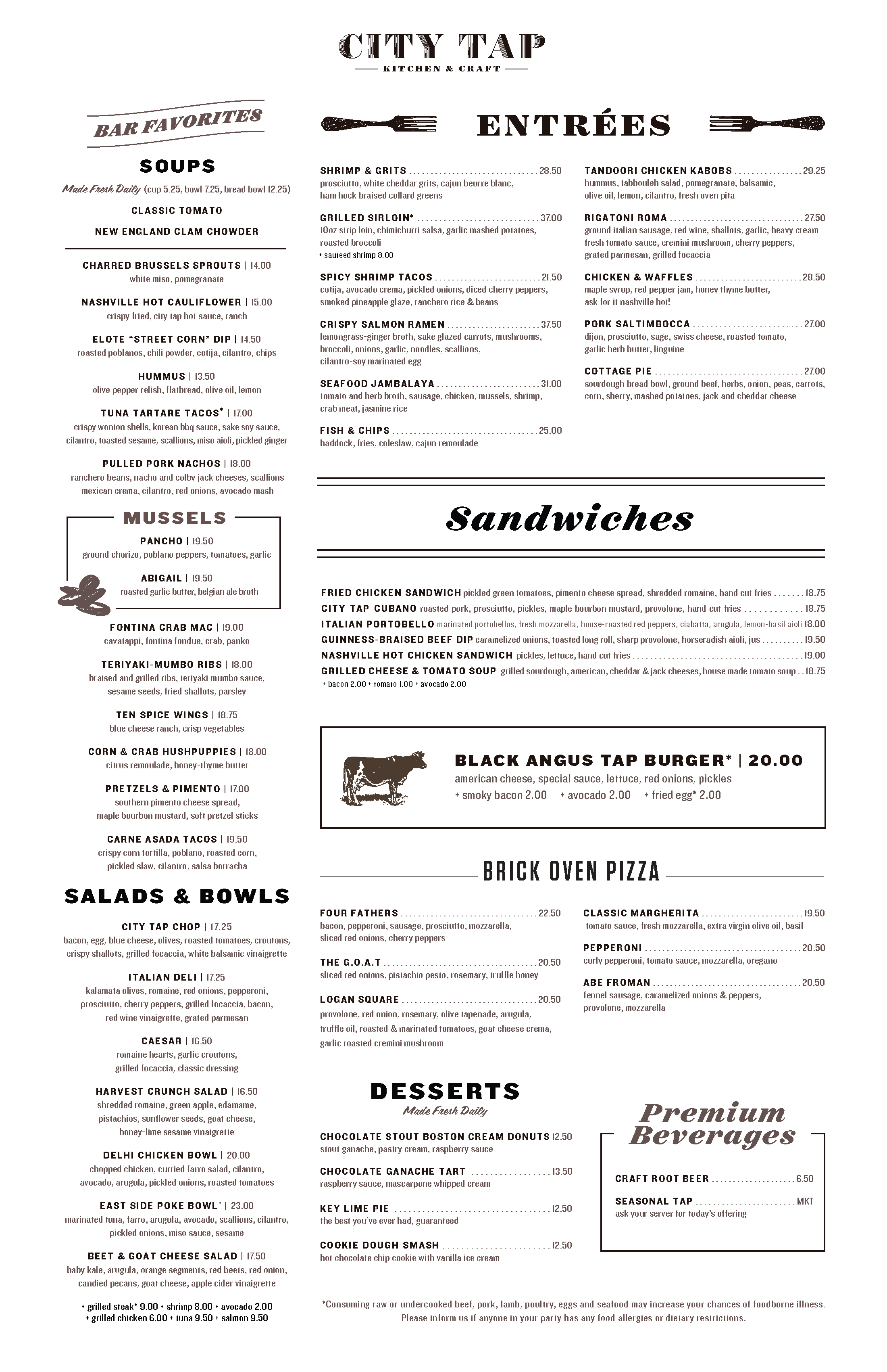 City Tap House Restaurant Menu – GQVUL