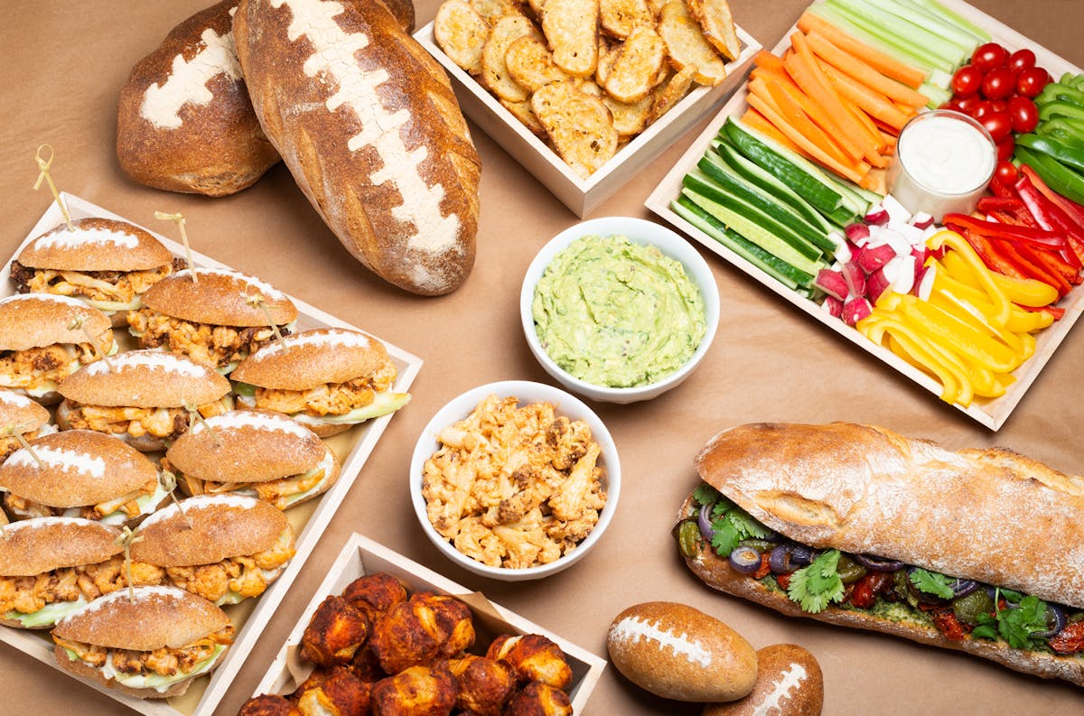 a bunch of food on a table