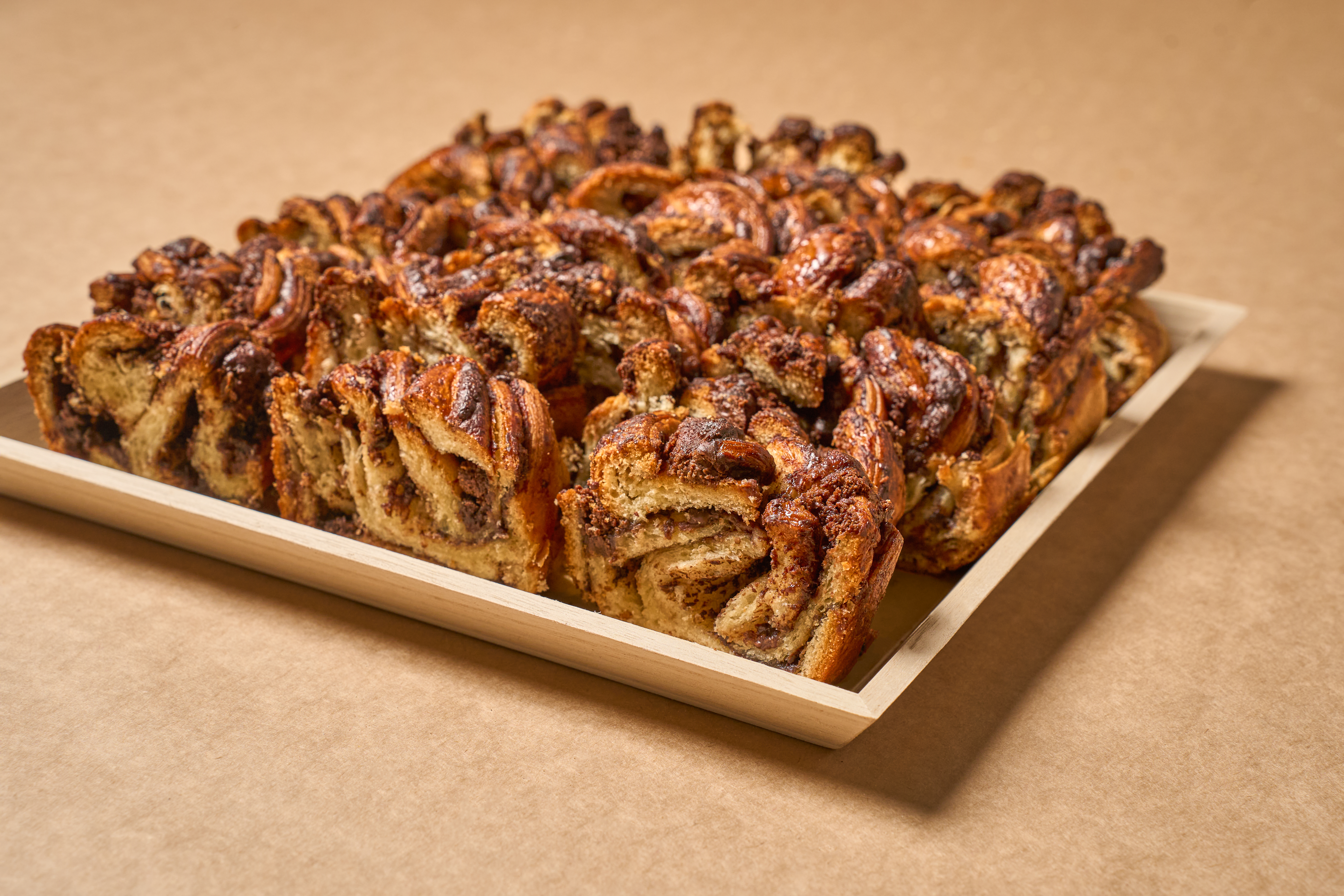 a tray with fresh baked bread