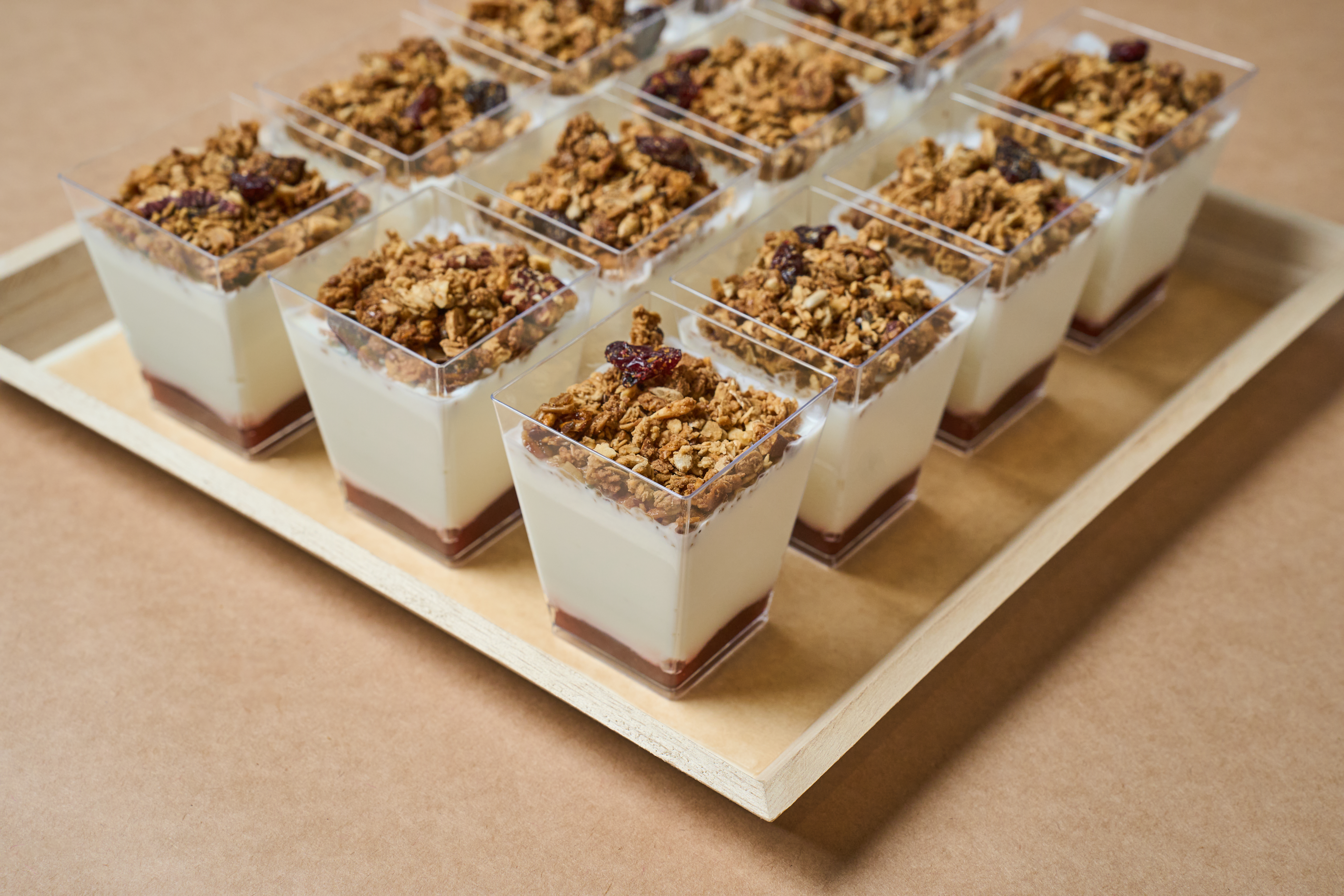 a tray with tiramisu