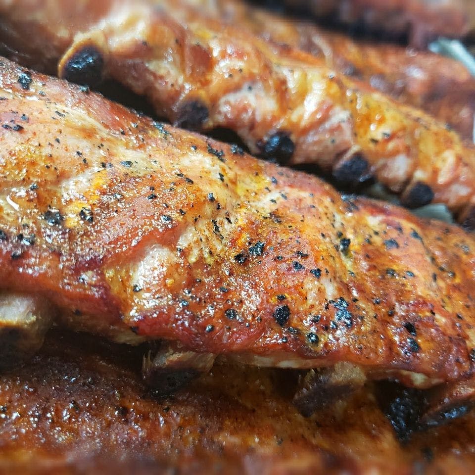a close up of food