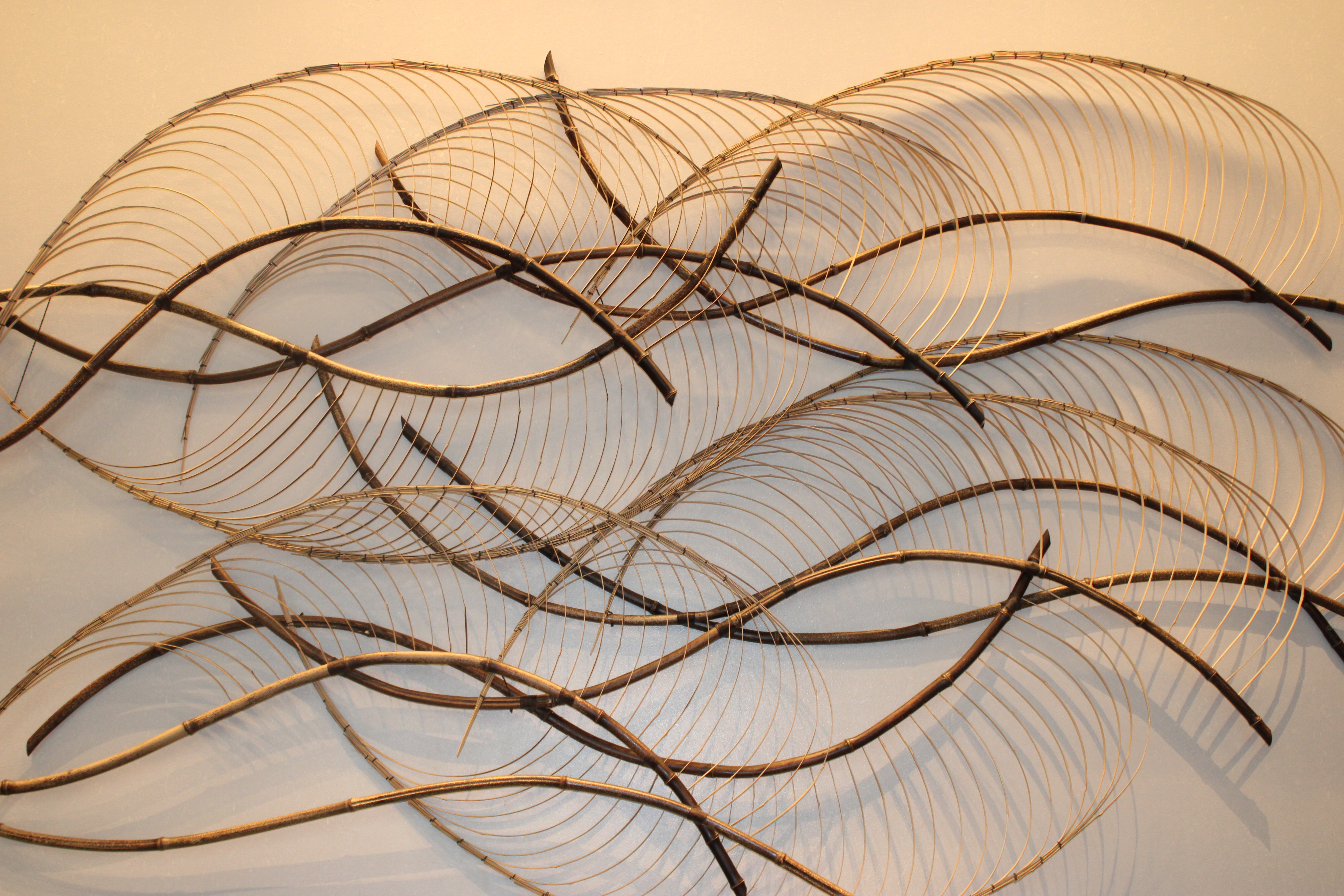 a wall art made of sticks