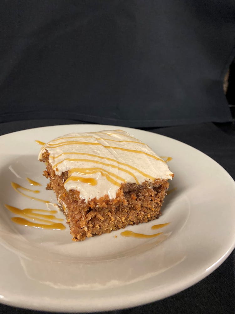 a piece of cake on a plate