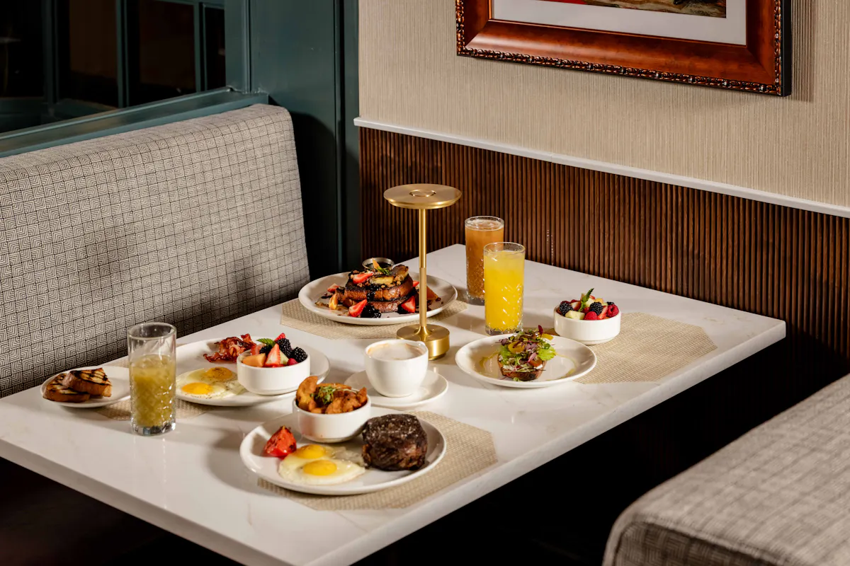 a table with food on it