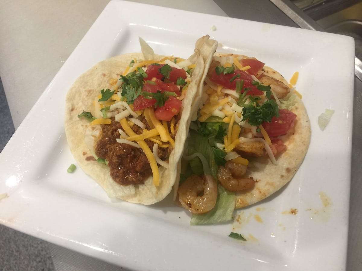 White Plate with Two Tacos On It