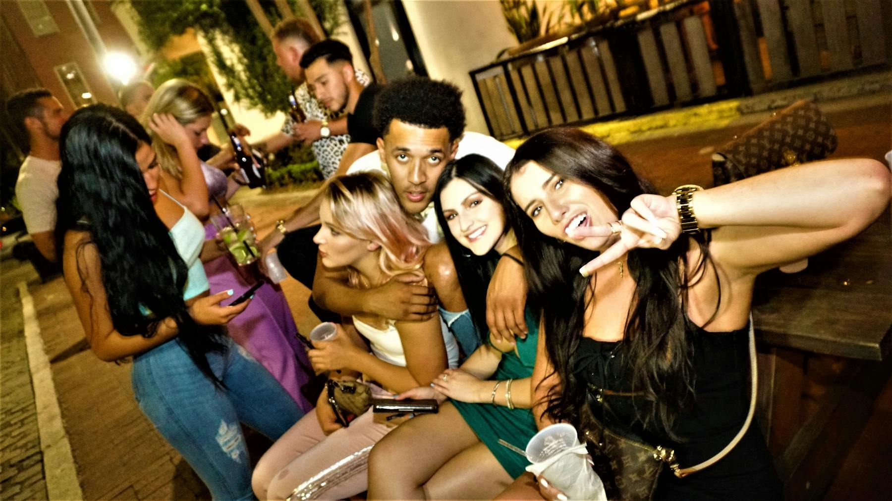 a group of people sitting in chairs