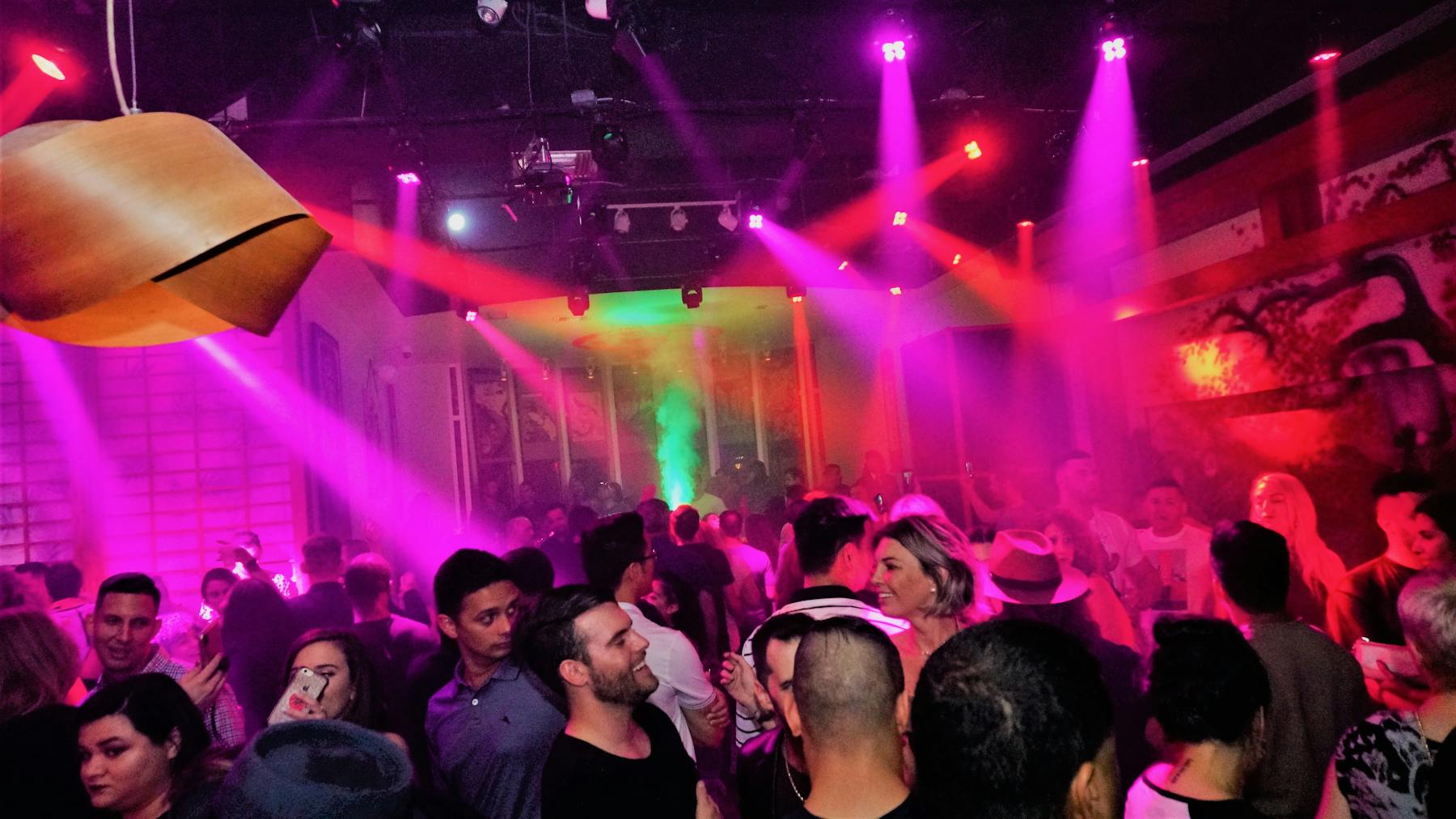 a crowd at a dancefloor