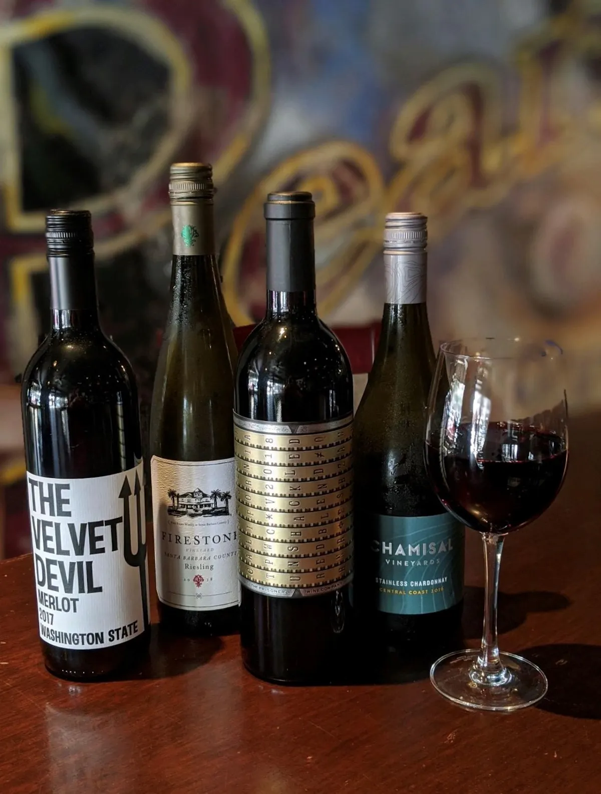 a bottle of wine on a table