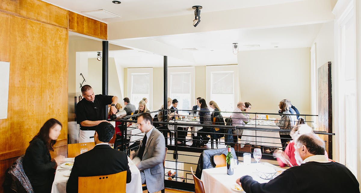 a group of people in a room