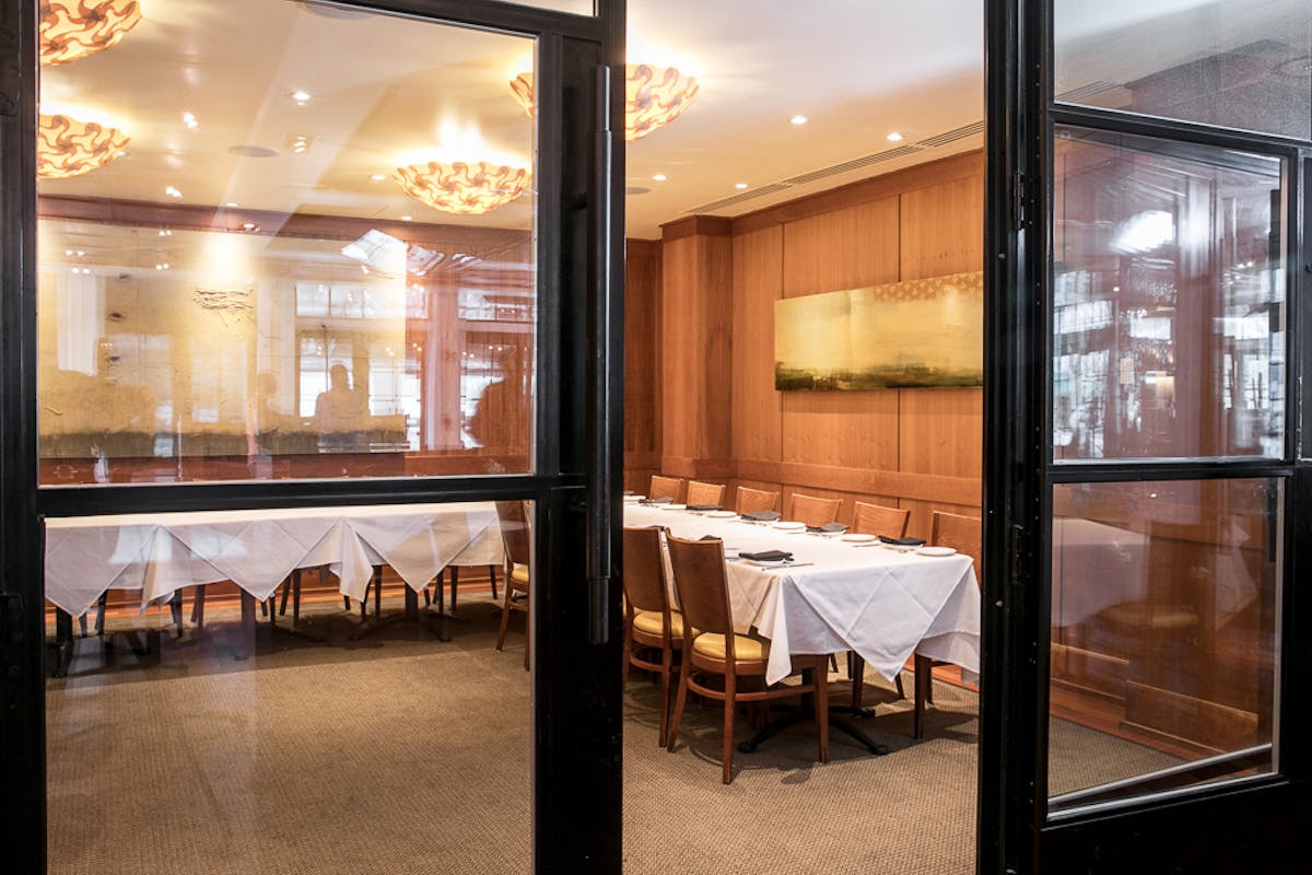 a large glass window in a room