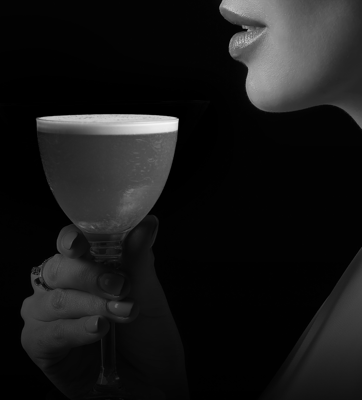 Guest holding a wine glass during Ophelia Late Night