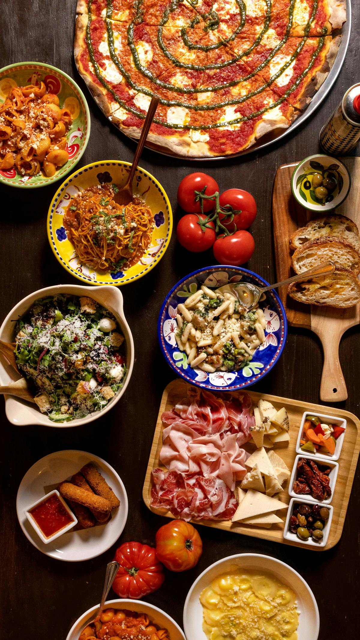 a bowl filled with different types of food on a table