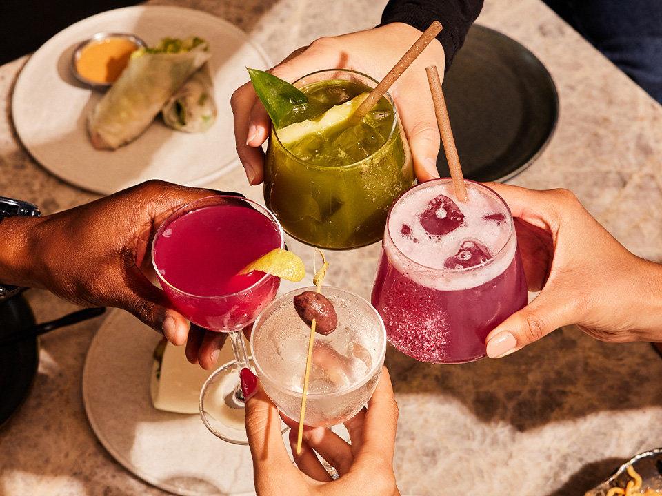 a close up of drinks