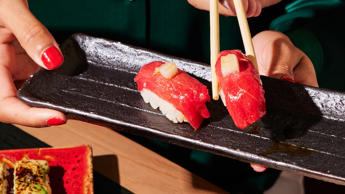 a close up of food