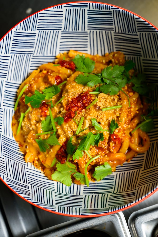 a bowl of food on a plate