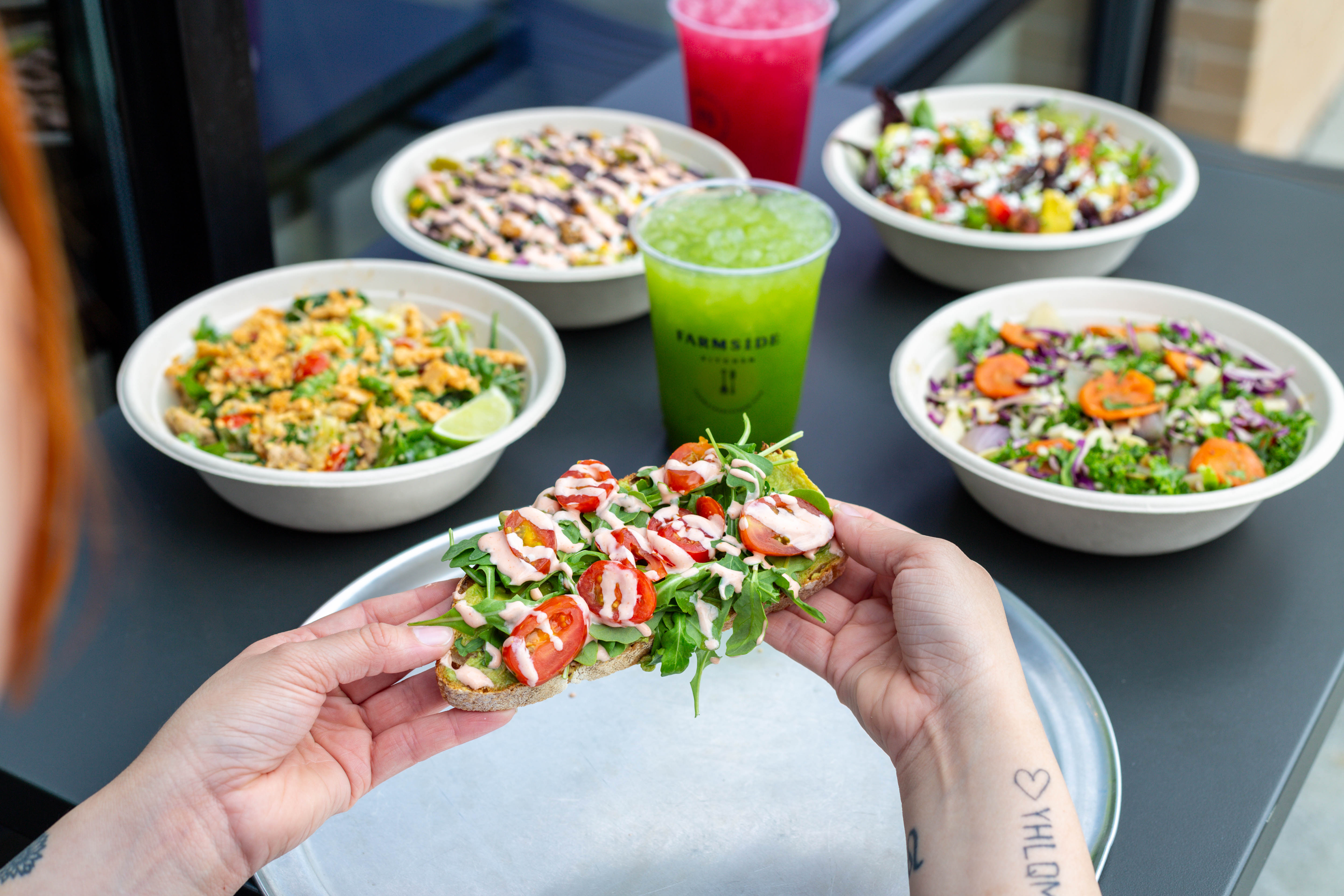 a close up of food