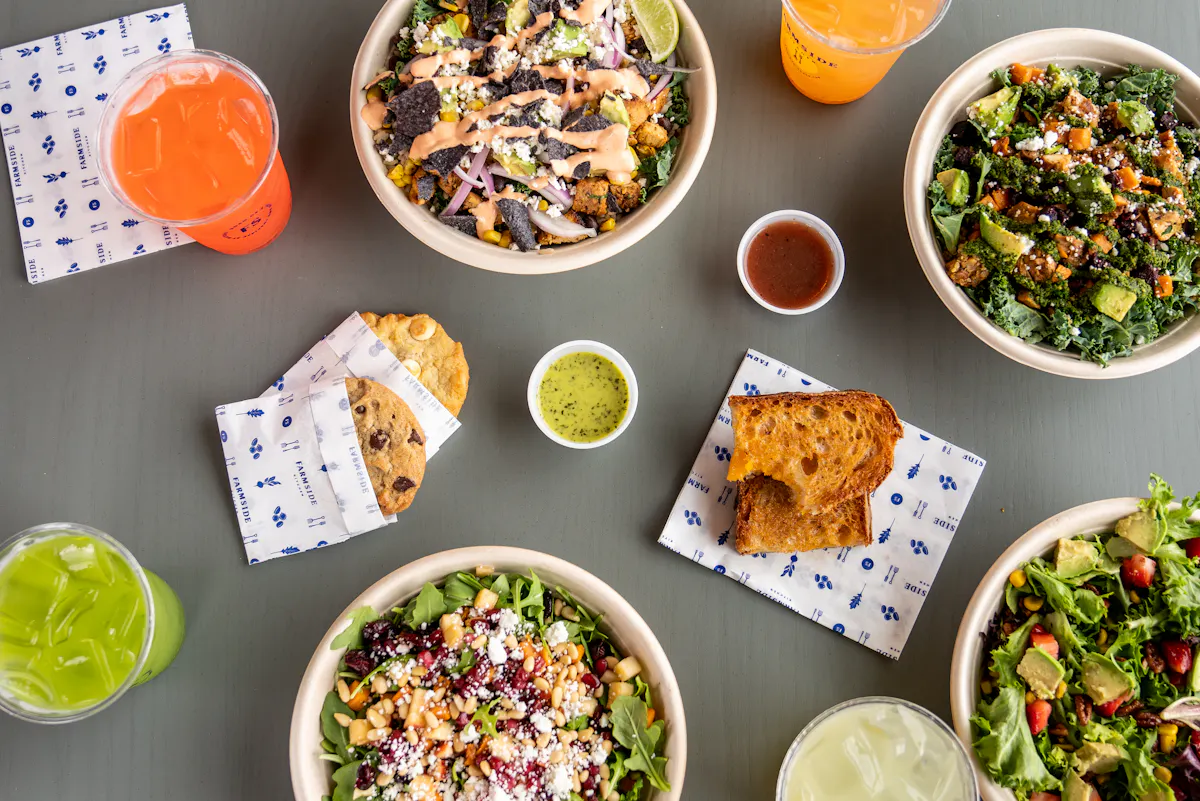 a bowl filled with different types of food on a table